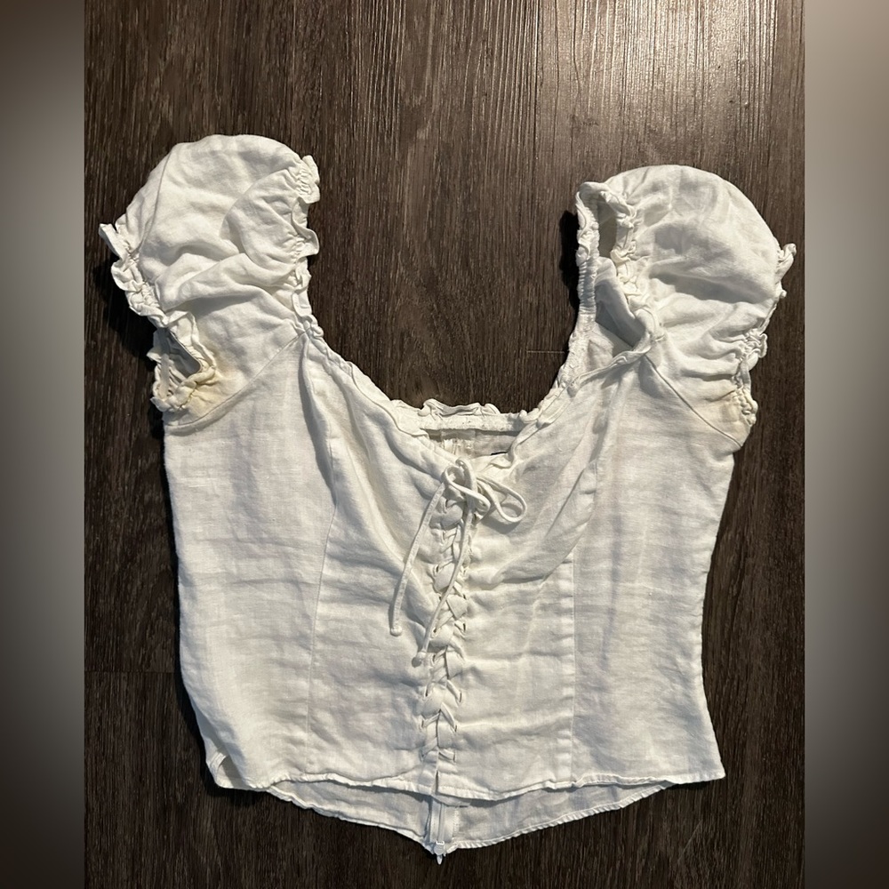 Reformation Linen Corset Top